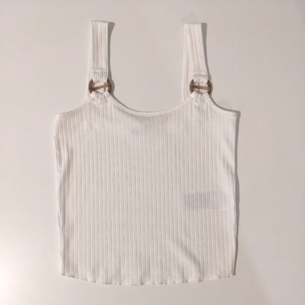 ONLY Ribbed Camisole Tank Top with Resin Detail, Small